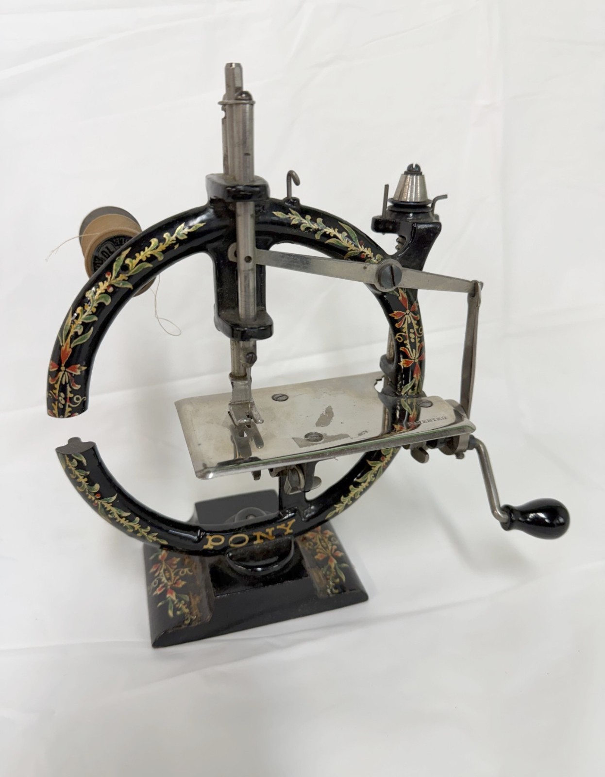 RARE Antique SEWING MACHINE PONY Child's Size Toy Foley & Williams with Orig Box