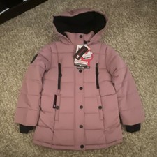 Canada Weathergear Girls Pink Hooded Puffer Jacket Down Insulated Size S 7/8 