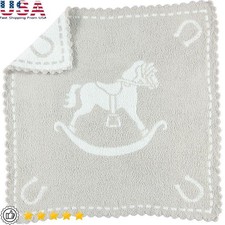 Cozy Scalloped Microfiber Receiving Blanket Soft Cuddly Baby Infant Blanket New