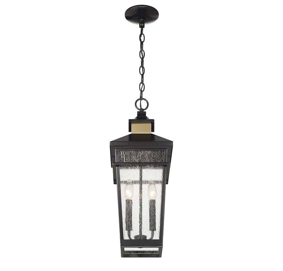 Savoy House 5-717 Kingsley 2 Light 9"W Mini Pendant - Matte Black / Warm Brass - Image 2 of 4