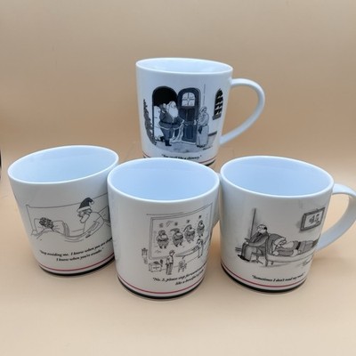 Set Of 4 The New Yorker  Holiday Mugs Restoration Hardware Porcelain 4  Tall