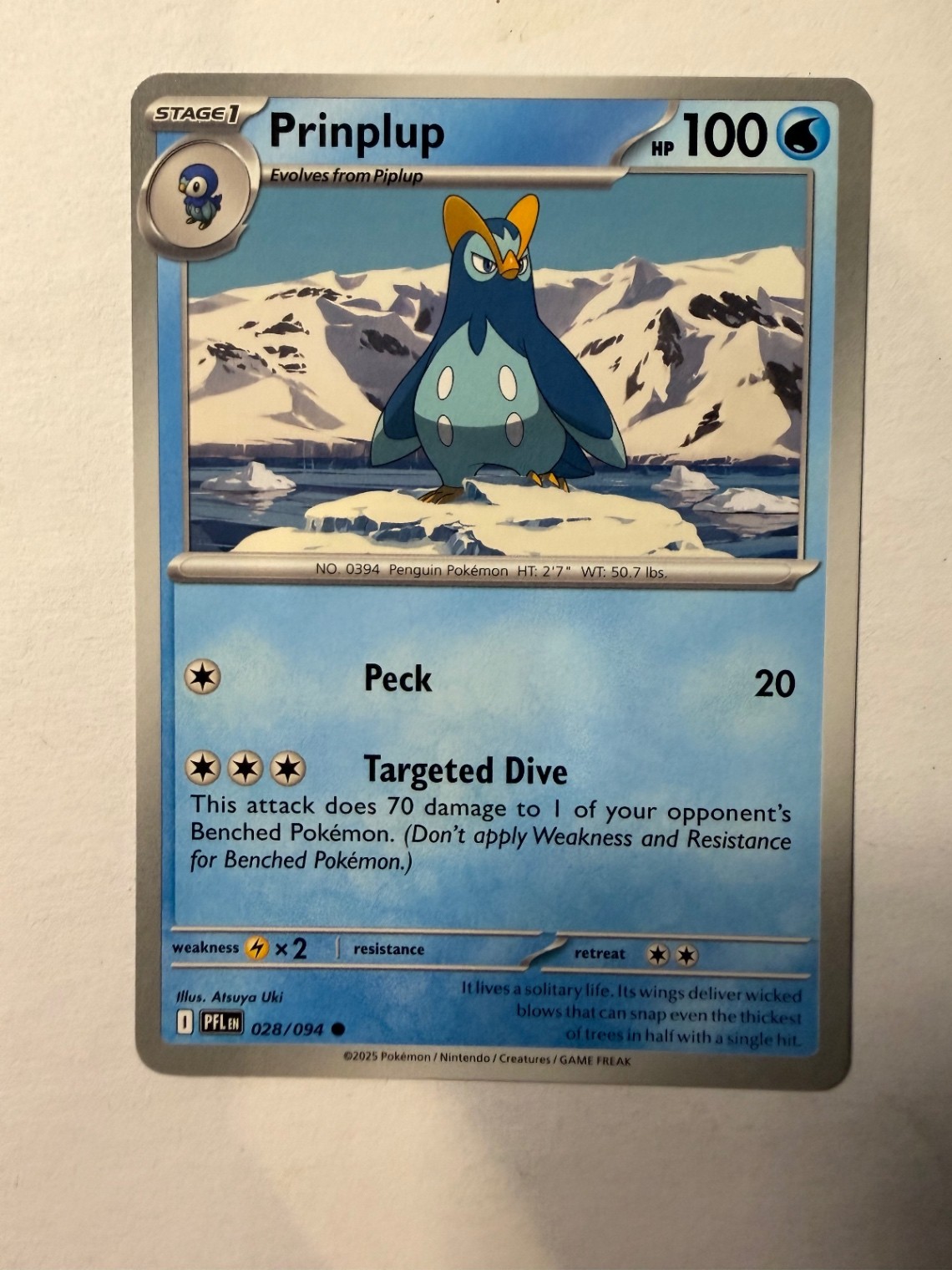 Prinplup ME02: Phantasmal Flames 028/094 NM English Pokemon Card