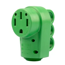 Green NEMA 14-50R RV Replacement Female Plug 125/250V 50 Amp Disconnect Handle