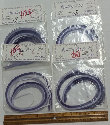 Vintage Quilling Paper -- 4 Packs 1/8" 50 Strips Each -- Purple/Lavender