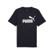 PUMA Essentials Logo Crew Neck Short Sleeve T-Shirt Mens Black Casual Tops 68253