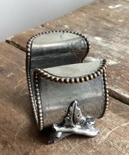 ANTIQUE NAPKIN RING HOLDER FIGURAL Twigs Leaf Silver Plated Vintage #2