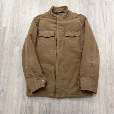 Vintage Gap Jacket Men's Medium Tan Coat 2005 Full Zip Preppy Bomber y2k Lined