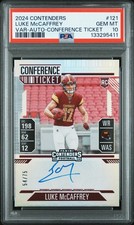 2024 CONTENDERS VAR-AUTO-CONFERENCE TKT #121 LUKE MCCAFFREY 54/75 PSA 10