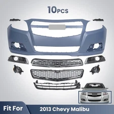 Front Bumper Cover Assembly Grille Kit Grill For 2013 Chevy Malibu w/ Fog Light