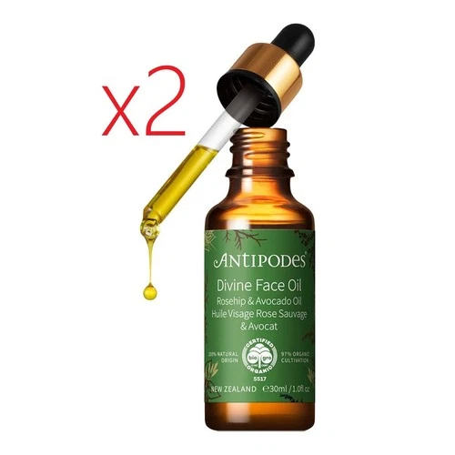 (BULK x2)  Antipodes Divine Face Oil Rosehip & Avocado Oil 30ml New Zealand