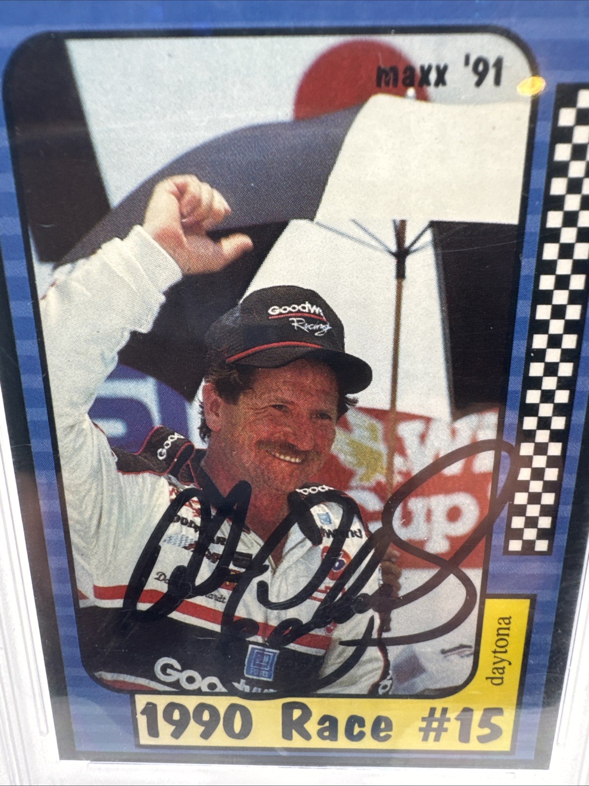 Signed Dale Earnhardt Sr 1991 MAXX Card NASCAR Winston Cup Champion HOF Auto PSA view 5