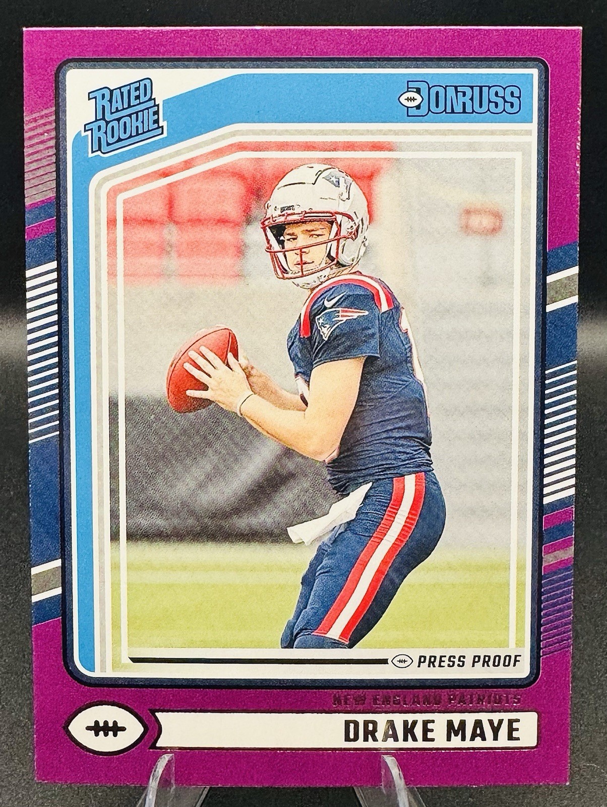 Drake Maye RC - 2024 Panini Donruss Rated Rookie #379 Purple Press Proof