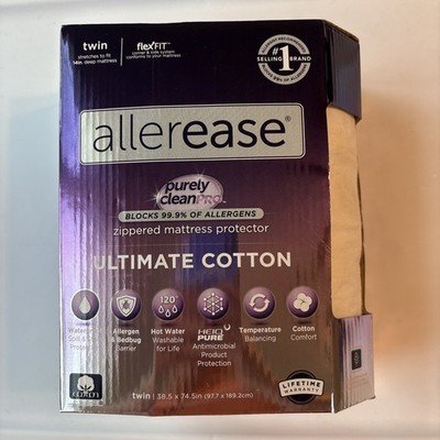 AllerEase Ultimate Cotton Twin Zippered Mattress Protector Waterproof