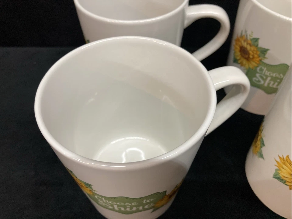 Juego de 4 tazas de café Royal Norfolk Choose to Shine de 15 oz Foto 4 de 4