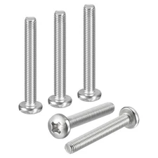 M8-1.25x60 Pan Head Machine Screws - 8pcs - 304 Stainless Steel -Silver