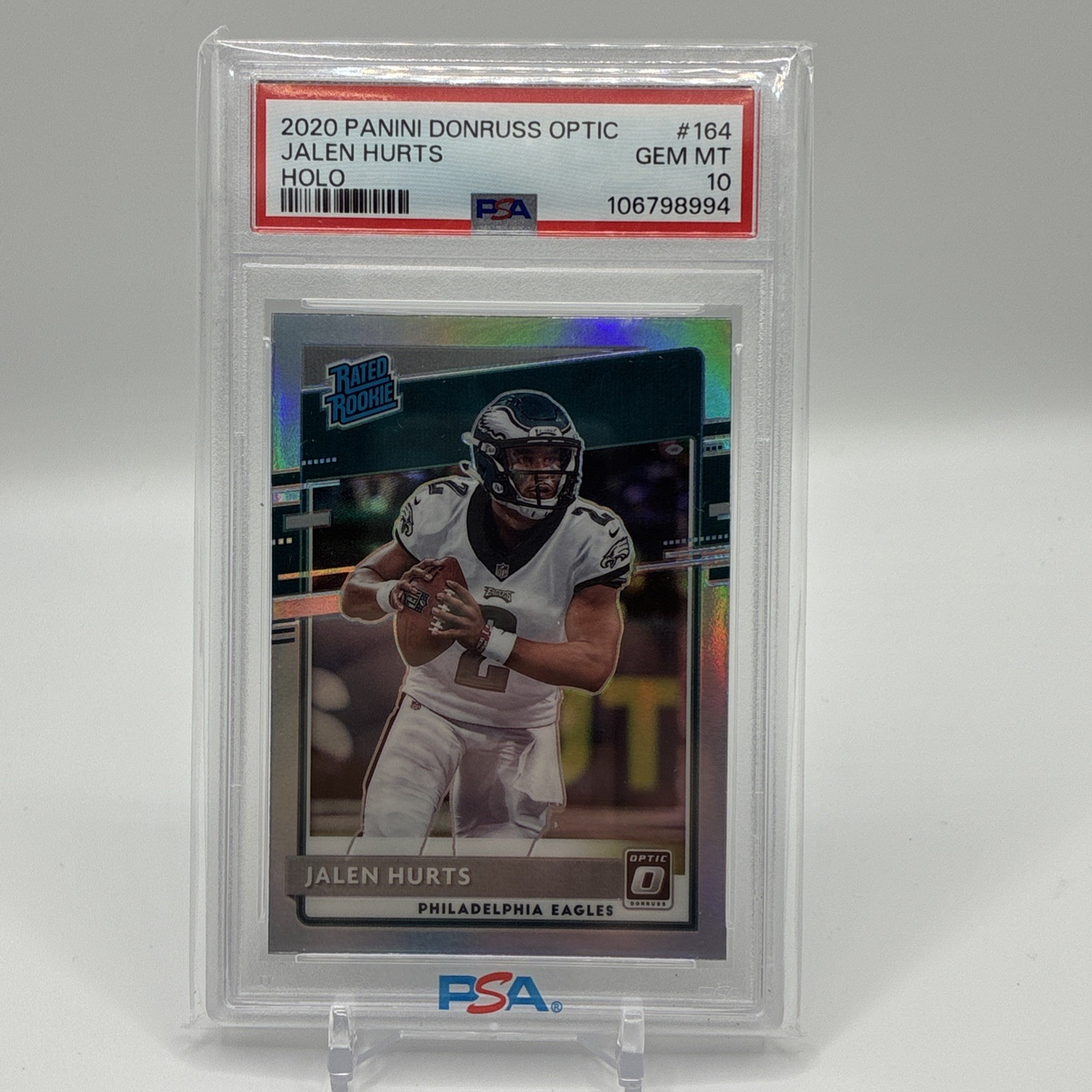 Jalen Hurts 2020 Panini Donruss Optic Rookie Holo PSA 10 GEM MINT Prizm Eagles🧼