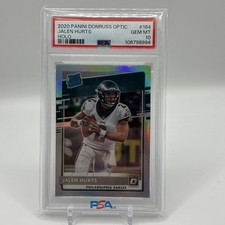 Jalen Hurts 2020 Panini Donruss Optic Rookie Holo PSA 10 GEM MINT Prizm Eagles🧼