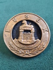 ESSEX REGIMENT VICTORIAN HELMET PLATE CENTER BADGE 4 LOOPS ORIGINAL