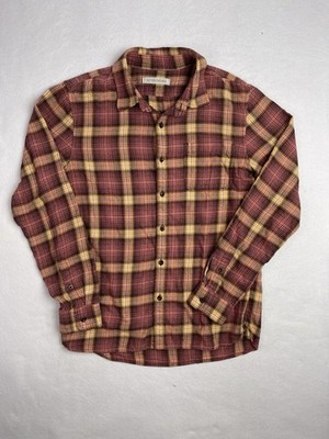 Outerknown Mens Button Up Shirt Medium Flannel Multicolor Plaid Organic Cotton