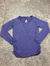 Lucy Shirt Womens Size Small Blue Long Sleeve Stretchy Active Round Neck
