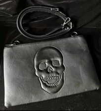Mechaly Skull Unisex Crossbody Clutch Purse Universal Waist Pouch Vegan Leather