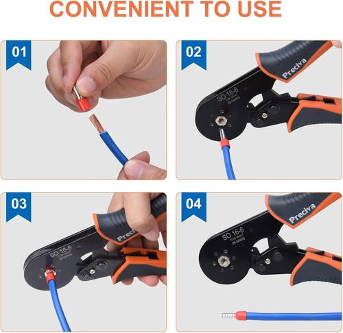 Hexagonal Ferrule Crimper, Hexagonal Jaw Wire Crimping Pliers AWG 28-5 (0.08-16m - Picture 5 of 8