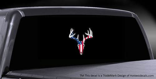 MARYLAND BUCK DECAL SIKA DEER STICKER CAR TRUCK USA AMERICAN FLAG Buck Skull - Picture 5 of 23