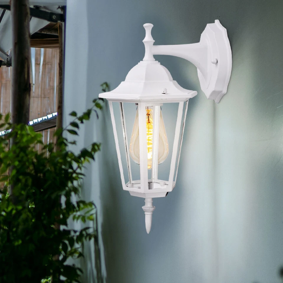 Außenleuchte Wandleuchte Wandlampe Gartenlampe Hauswand Laterne Alu Glas Weiß - Bild 3 von 4