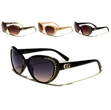 CG Eyewear Sunglasses Cat Eye Fashion Plastic Frames With Rhinestones For Women.