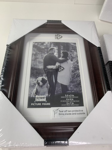 5x7" Matted To Fit 4x6" Picture Photo Frame 4 PieceBrown/Black Memory Island NIP - Picture 3 of 5