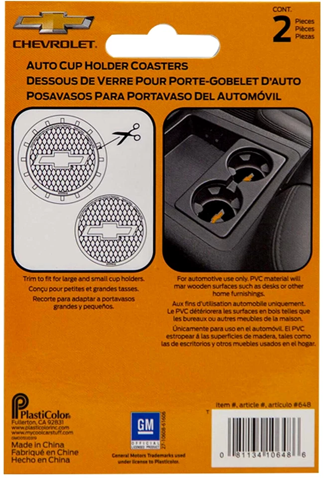 ⭐️⭐️⭐️⭐️⭐ NUEVO Chevrolet CHEVY 2 Portavasos Auto Coche Camión Posavasos Mejor REGALO Foto 4 de 4