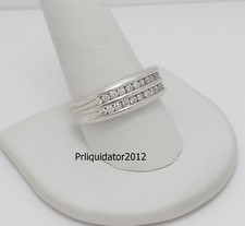 1/2CT MENS NATURAL DIAMOND WEDDING BAND BRIDAL RING 10K WHITE GOLD