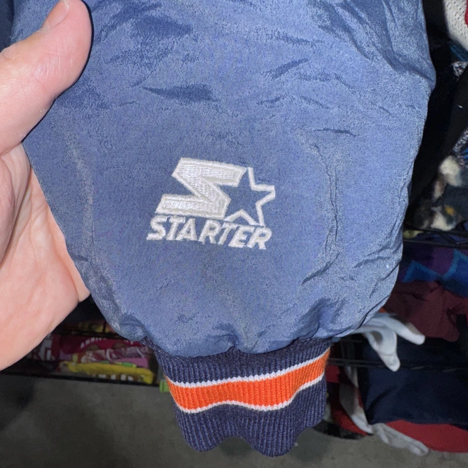 Vintage 90s Starter University Of Illinois Fighting Illini Hooded Jacket Size S - Image 4 of 4