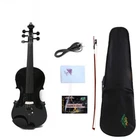 Black 4/4 5 String Handmade Electric Violin Ebony Parts Acoustic Spruce Violin