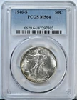 1946-S 50C Walking Liberty Half Dollar PCGS Graded MS64 6629 Nice Coin