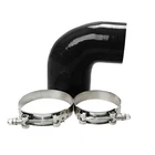 3" to 2.5" inch Black Silicone Reducer Coupler 90 Degree w/ 2x T-Bolt Clamps