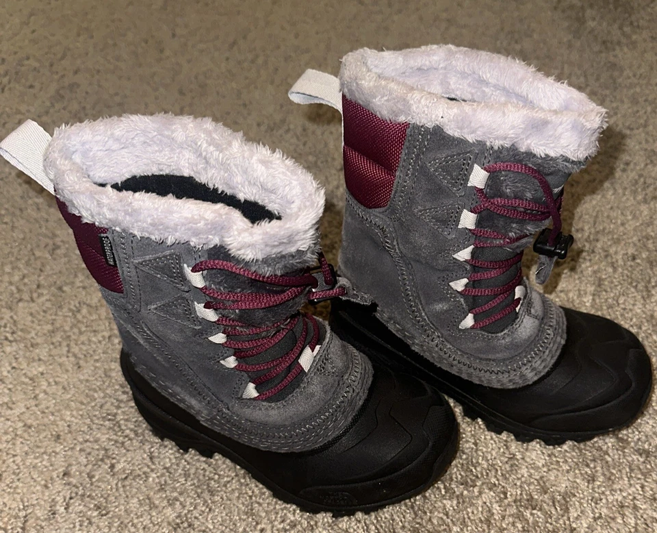 Botas impermeables de invierno The North Face gris púrpura talla 11 niñas pequeñas Foto 2 de 4