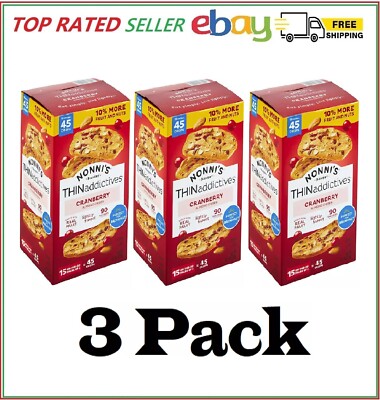 3 Pack - Nonni's THINaddictives Cranberry Almond Crisps 15 pk.
