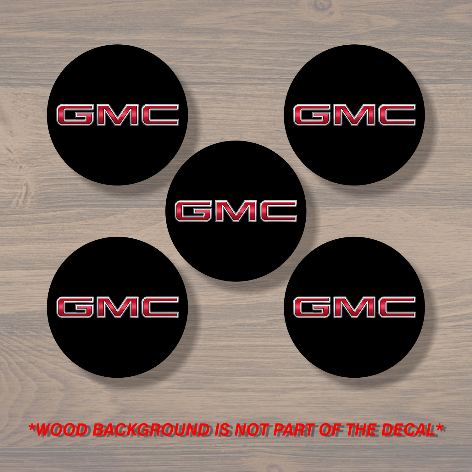 Vinyl Decal Sticker Overlays Fits GMC Wheel Center Cap x5