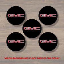 GMC Wheel Center Cap Overlay x5, Vinyl Decal Sticker