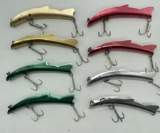 8 PACK 6.5 Inch King Ling Wobbler Trolling Lure Russelure Style 4 colors B200