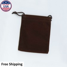 Brown Small 8x10cm Velvet Jewelry Gift Favors Party String Bag Pouch