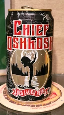 1ST CRAFT CAN  CHIEF OSHKOSH RED LAGER ALUMINUM BEER CAN STEVENS POINT WISCONSIN