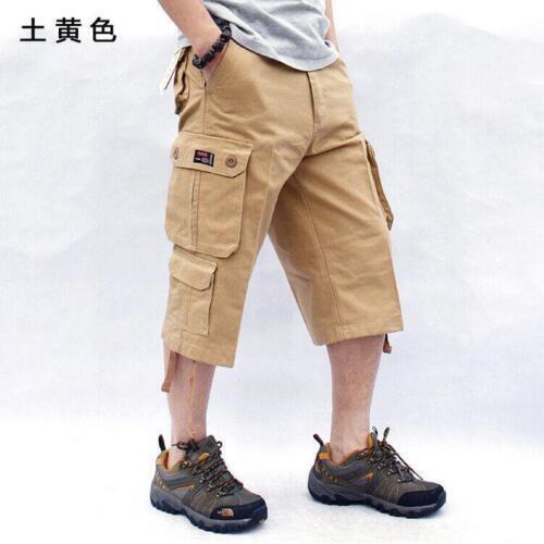 Pantalones Cortos de Carga de Verano para Hombres Pantalones Cortos Sueltos de Algodón Exterior Informales Bolsillos Pantalón - Imagen 14 de 21