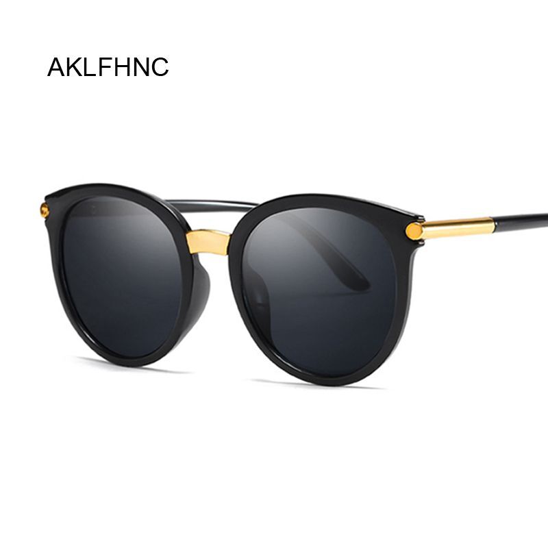 Round Cat Eye Sunglasses - Designer Mirror Sun Glasses Women Fashion Eyewears-image