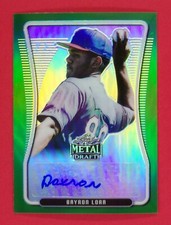 2020 Leaf Metal Draft Bayron Lora 8/10 Autograph Green #BABL1 Texas Rangers