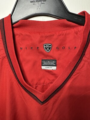 Men's Nike Golf Tiger Woods Clima-Fit V-Neck Pullover Jacket Red