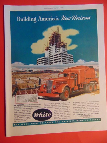 1948 WHITE CONSTRUCTION WORK TRUCK art print ad