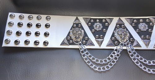 Elvis Style Rehearsal Belt In White And Black - Bild 6 von 7