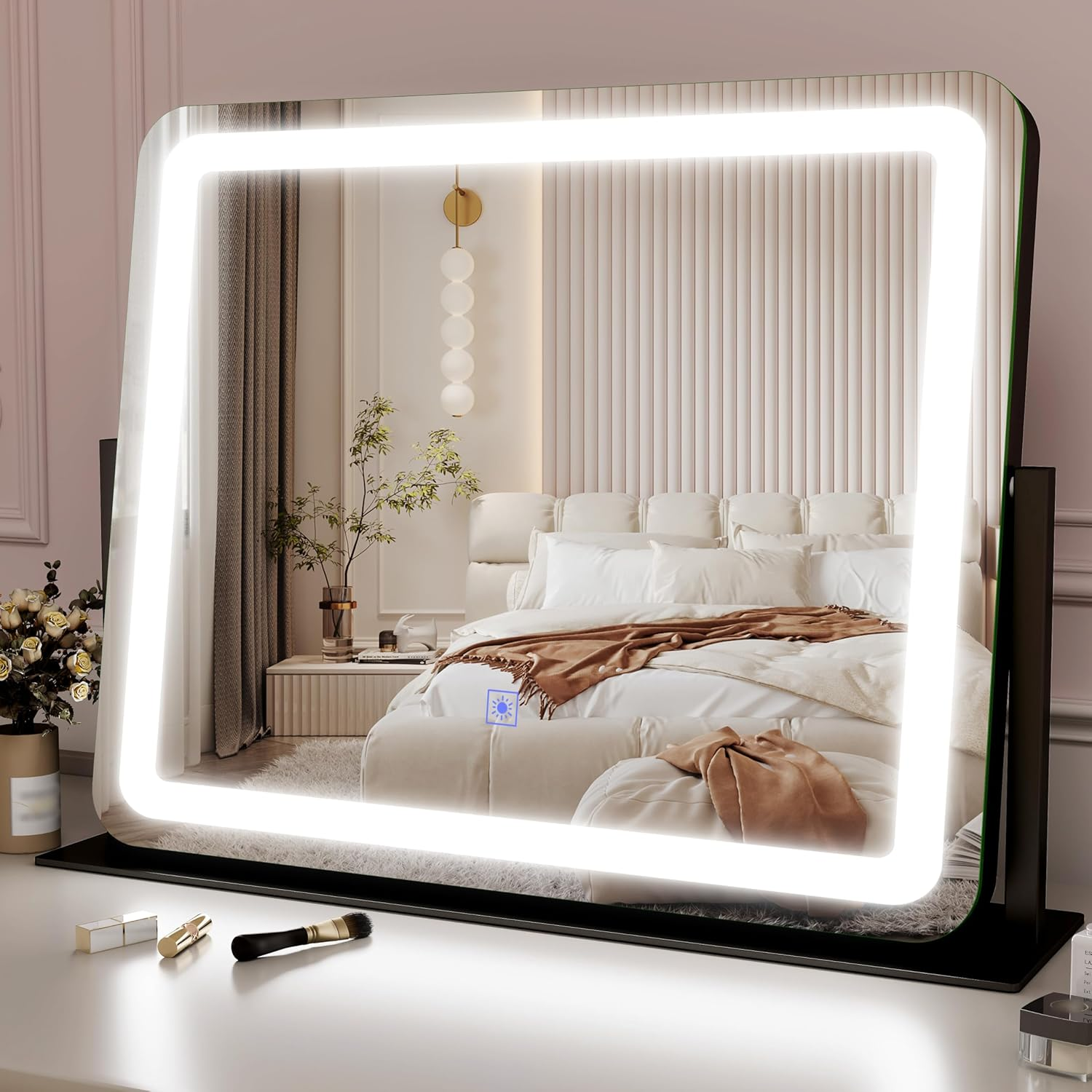 Large LED Vanity Mirror with Lights for Makeup and Skincare